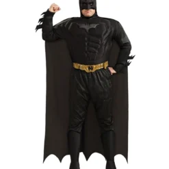 Plus Size Deluxe Dark Knight Muscle Chest Batman Costume For Adu