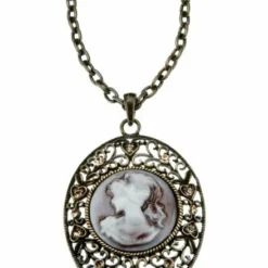 2.5" Oval Victorian Cameo Pendant