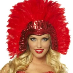 Red Vegas Showgirl Headpiece Adult