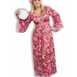 Womans Plus Size Hippie Flower Child Costume