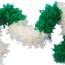 Green & White Feather Boa Adult