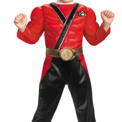 Power Rangers Red Samurai Ranger Muscle Chest Child Costume