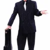 Black Zoot Suit W/ White Pin Stripe Adult Costume: Size 52