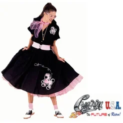 Plus Size Black And Pink Complete Poodle Outfit Costume For Adul