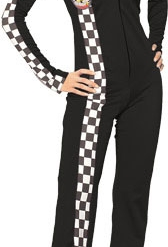 Sexy Black Car Racer Suit