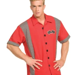 Pit Crew Shirt Red Adult Costume